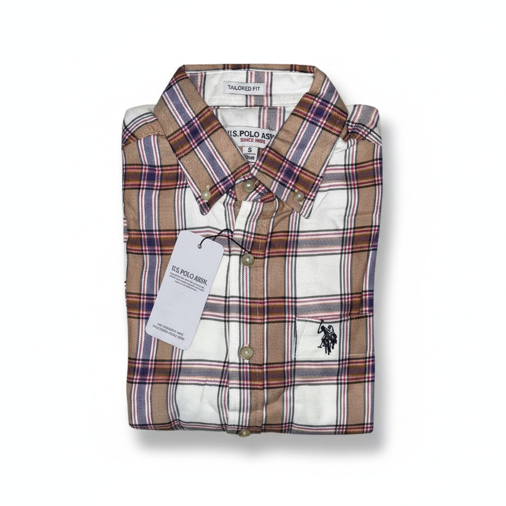 U.S. Polo Assn Chemise Homme Premium à Carreaux – Lin & Coton | Elegance & Confort