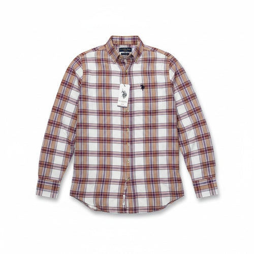 U.S. Polo Assn Chemise Homme Premium à Carreaux – Lin & Coton | Elegance & Confort